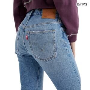 Levis Premium Women's Medium Wash 501 Button Fly Red Tab W24 L26 Retro Jeans